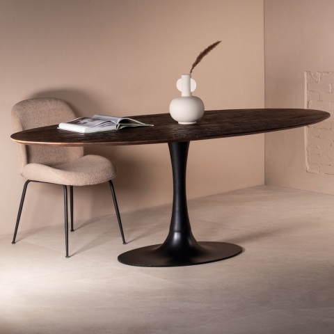 Giga Meubel - Eettafel Bruin - Ovaal 200cm - O-poot - Tafel Ziggy