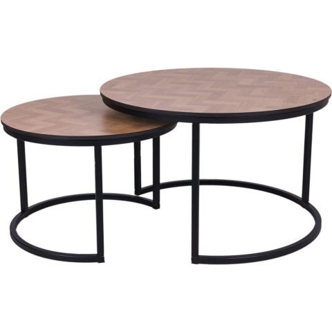 Ronde salontafel set Copenhagen XL 75 en 58 cm