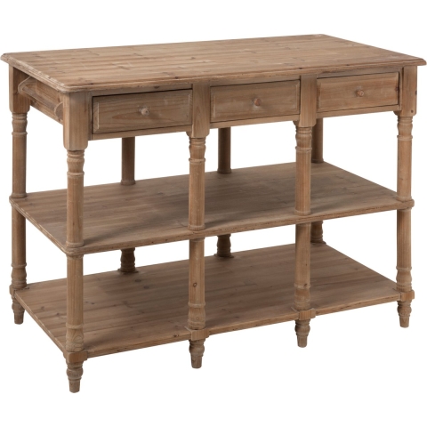 J-Line console 6 Laden - hout - naturel