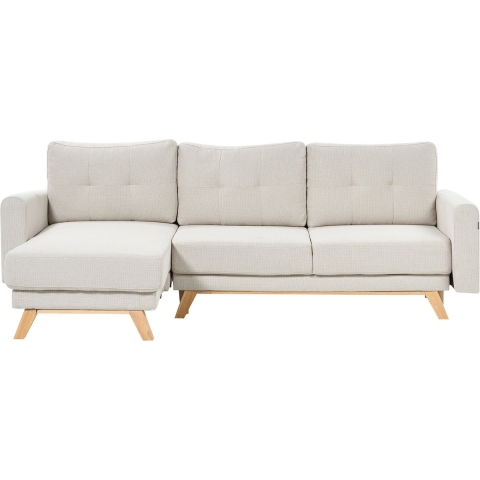 Beliani - SIRO - Slaapbank - Beige - Rechtszijdig - Polyester