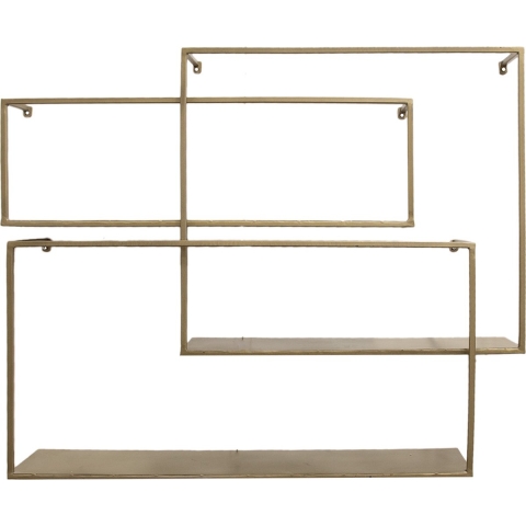 Clayre & Eef Wandrek Set van 3 Goudkleurig Ijzer Muurrek