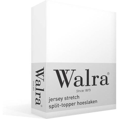 Walra - Hoeslaken Jersey Stretch Split-topper - 180x220 - Wit
