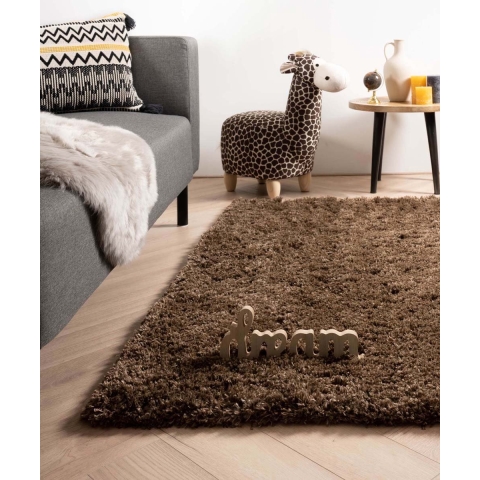 Tapeso Hoogpolig vloerkleed - Cozy Shaggy - bruin - 280x380 cm