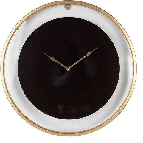 Clayre & Eef Wandklok Ø 60 cm Zwart Goudkleurig Ijzer Glas Muurklok