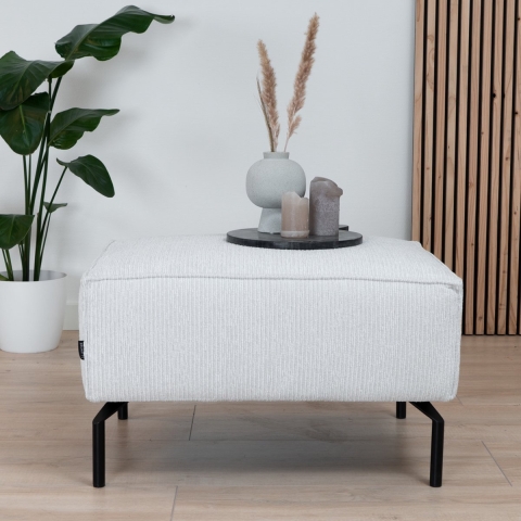 Bronx71 Hocker Kansas ribstof off white