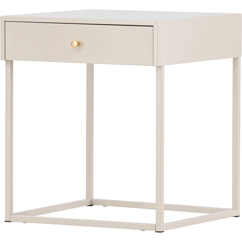 Nest living Lewis Metalen Nachtkastje met Lade - Beige
