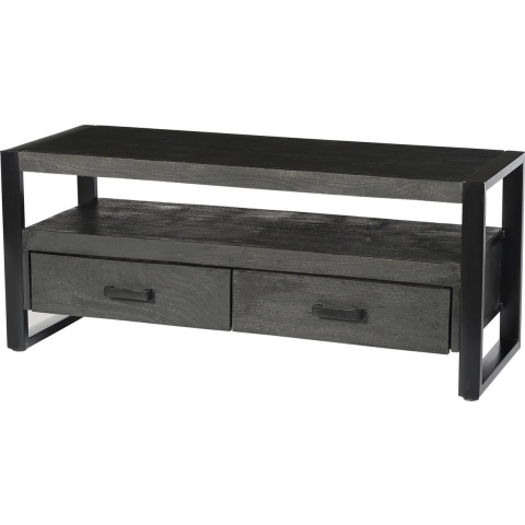 Livingfurn - Tv-Meubel Zwart Mangohout - 120x45x50cm - Norris