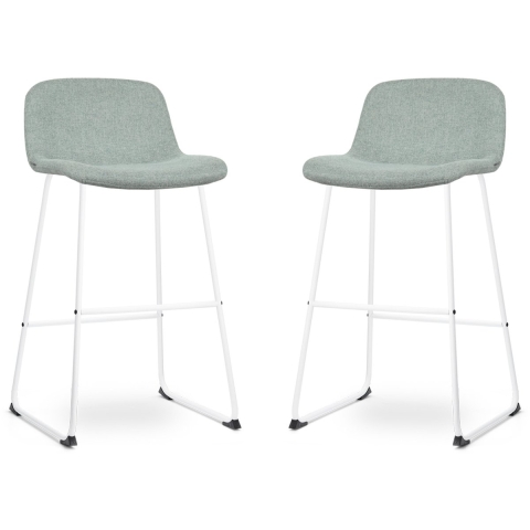 Nolon Nino-Mats Barkrukken Set van 2 - Zacht groen - Wit - 75 cm