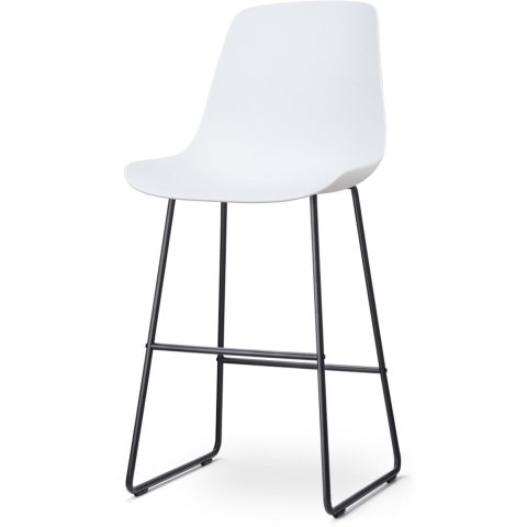 Nolon Nino-Pip Barkruk Wit - Kunststof - Zwart Onderstel - 75 cm