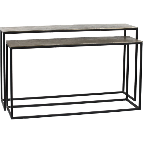 PTMD Kae Gold Alu Black Iron Rectangular Sidetable Sv2
