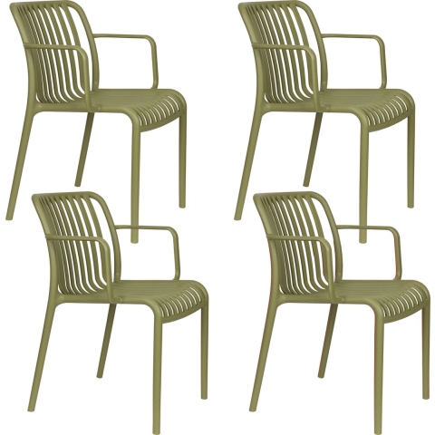 Housecraft Living Mante Tuinstoelen Groen - Set van 4