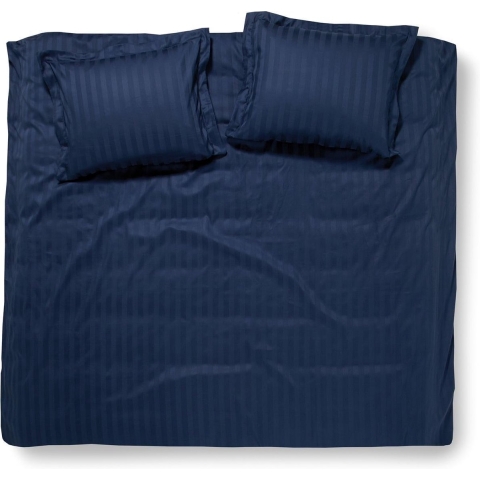 Damai dekbedovertrek katoen-satijn - 240 x 240|220cm - Blauw gestreept