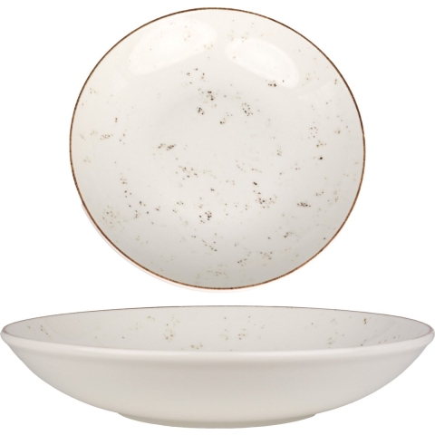 Bonna Diep bord - Grain - Porselein - 25 cm (1300cc) - set van 6