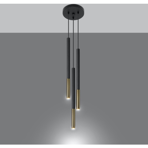 Sollux Hanglamp Mozaica 3 lichts Ø 20 cm goud zwart