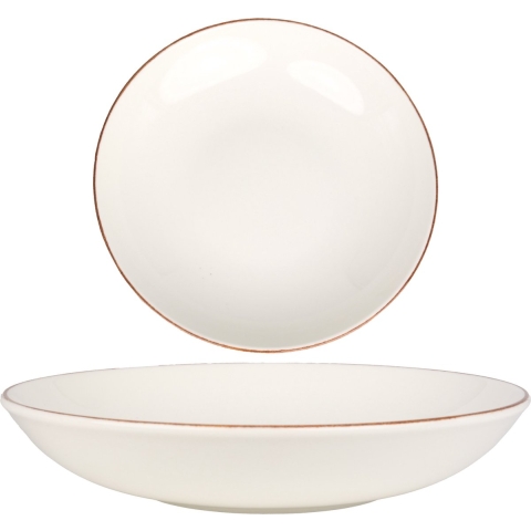 Bonna Diep bord - Retro - Porselein - 23 cm (1000cc) - set van 6