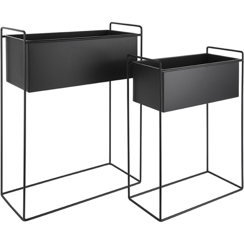 present time - Plant pot set Essence straight iron black