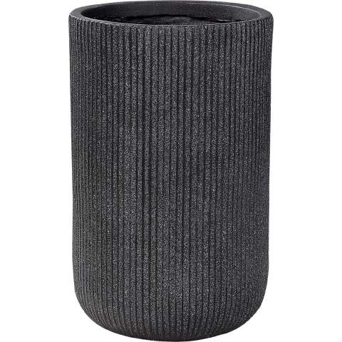 Beliani - EANTIO - Bloempot - 30 x 30 x 49 cm - Zwart - Kleivezels