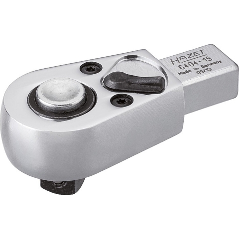 HAZET Insteek-omschakelratel 6404-1S · 14 x 18 mm insteekvierkant massief · 1/2 inch (12,5 mm) vierkant massief · Lengte: 83,5 mm