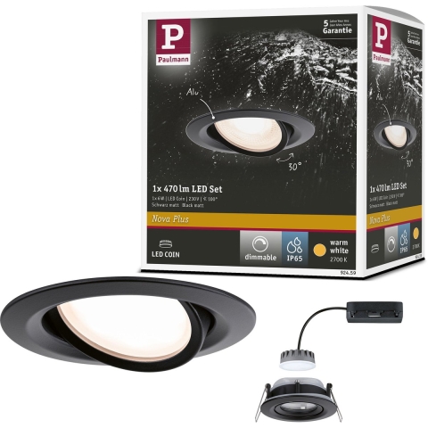 Paulmann 92459 Nova Plus Coin LED-inbouwlamp LED 6 W Zwart (mat)