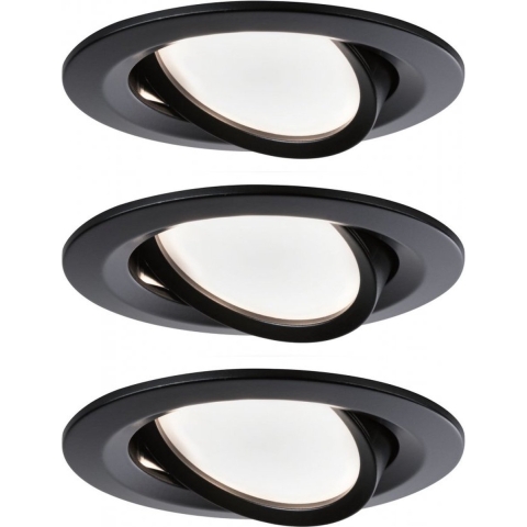 Paulmann 94471 LED-inbouwlamp Set van 3 stuks LED 18 W Zwart (mat)