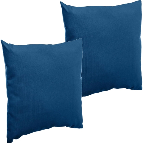 Set van 4x stuks bank/sier/tuin kussens voor binnen en buiten in de kleur Indigo blauw 40 x 40 x 10 -