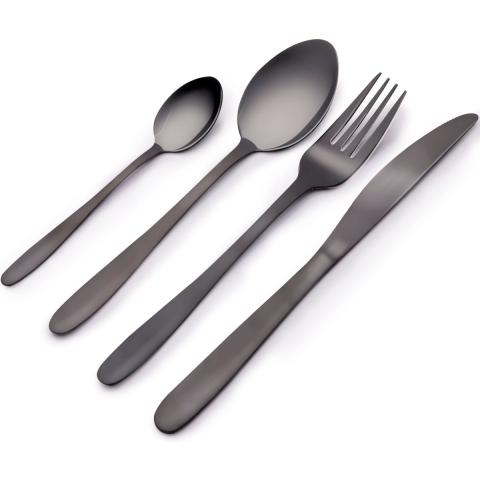 Alpina Bestek - 32-delig - 8 personen - mat zwart - RVS -