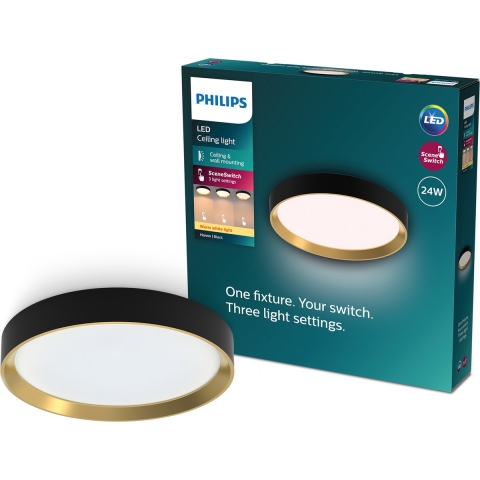 Philips 8720169301337 Hanno LED-plafondlamp LED 24 W Zwart, Goud