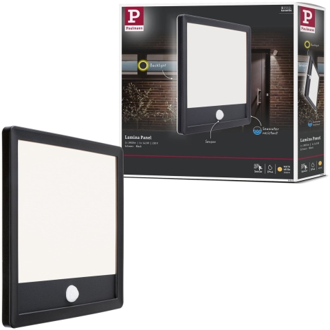 Paulmann Lamina PIR 94665 LED-buitenlamp met bewegingsmelder (wand) LED 15 W Zwart