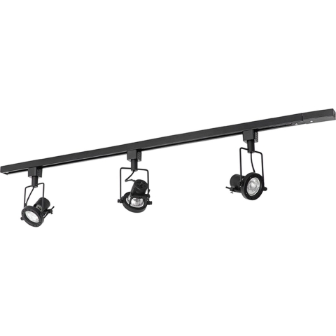 QAZQA Modern railsysteem met 3 spots zwart 1-fase - Iconic Suplux