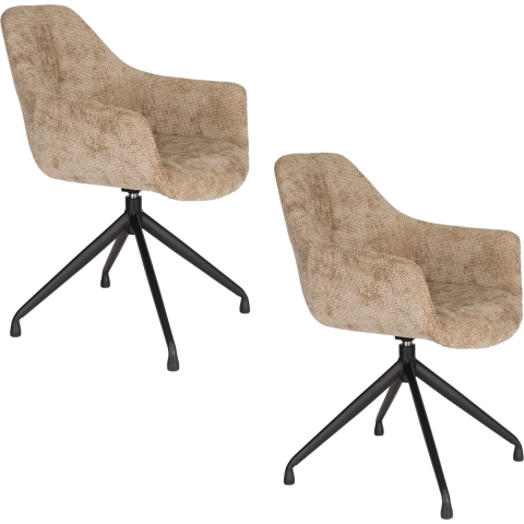 Housecraft Living Wiz Eetkamerstoelen Bruin - Set van 2