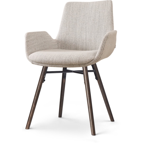 Nolon Nena-Eef Eetkamerstoel Beige Gemêleerd - met Armleuning -