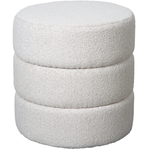 Atmooz Goa - Poef - Alpine Champagne - Wit - Bouclé - 50x50x55 cm