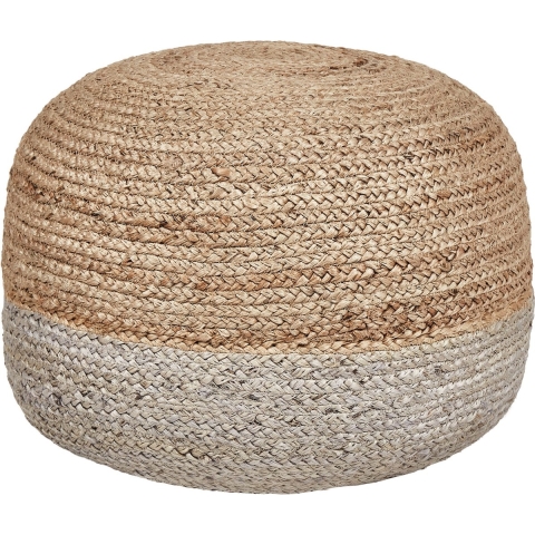 Beliani - DUKI - Poef - Natuurlijk|Taupe - 50 cm - Jute