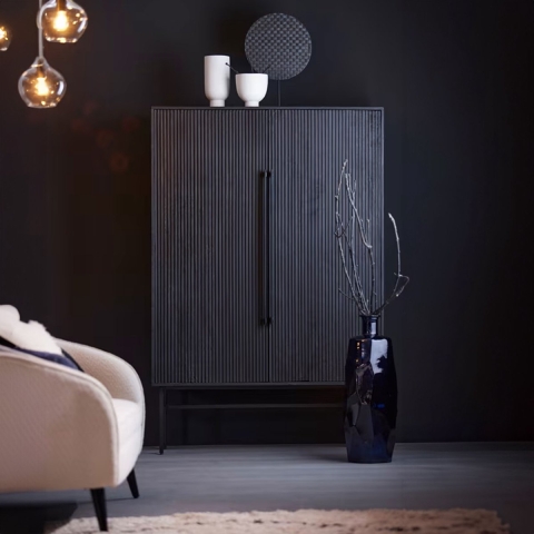 Light&living Kast 120x40x180 cm ABAGE hout zwart