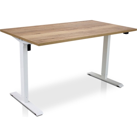 Lineaflex MRC EASY elektrisch ARBO zit-sta bureau wit-robuust eiken