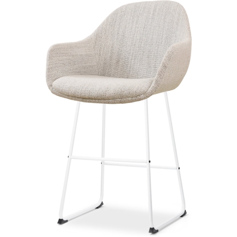 Nolon Nino-Mae Barkruk Beige Gemêleerd - met Armleuning - Wit - 65 cm