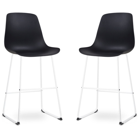 Nolon Nino-Pip barkruk zwart - wit onderstel 75 cm - set van 2