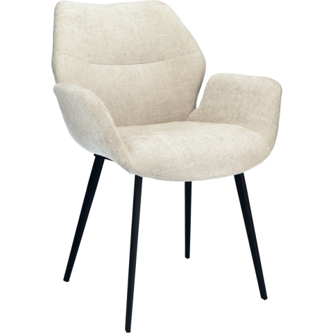 Eetkamerstoel Heesch - Beige - Textiel