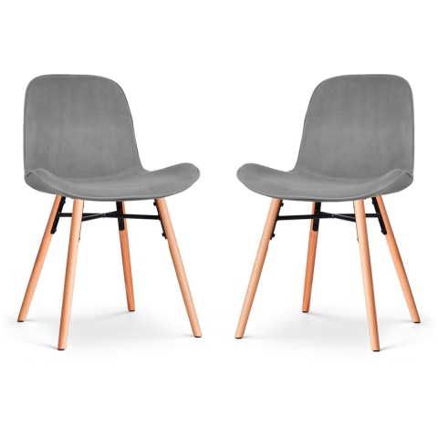 Nolon Nena-Fé Eetkamerstoelen Set van 2 - Velvet Grijs - Hout