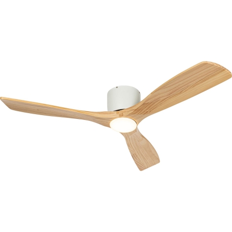 QAZQA Plafondventilator wit met hout incl. LED met afstandsbediening