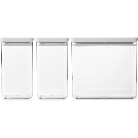 Brabantia Tasty+ Voorraadbussen - Stapelbaar - 1,6 + 1,6 + 3,5 l