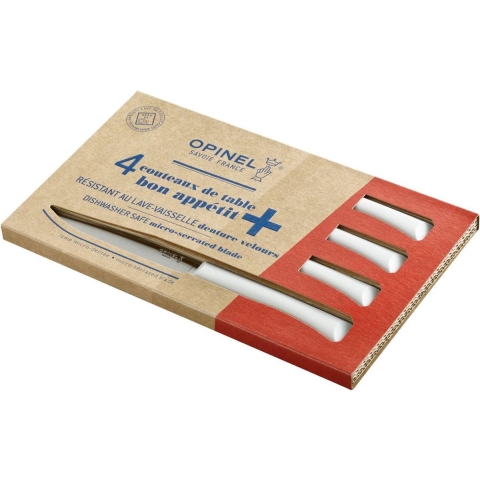 Opinel N°125 Bon Appétit+ Cloud Tafelmessenset - 4-delig - Wit