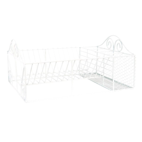Clayre & Eef Droogrek 40x27x18 cm Wit Ijzer Rechthoek