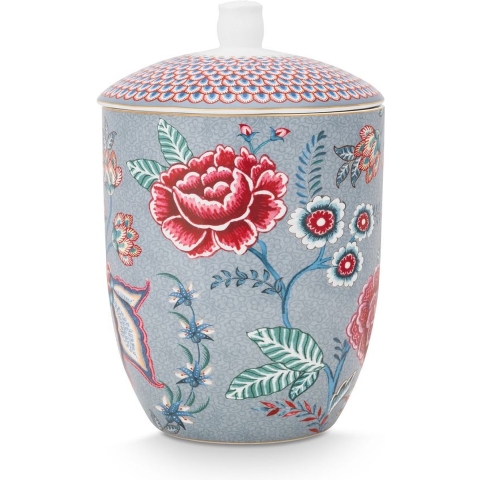 Pip Studio Flower Festival Opbergpot 1,5L - Lichtblauw