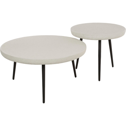 Fraaai Shana salontafel set van 2 rond - marmer composiet