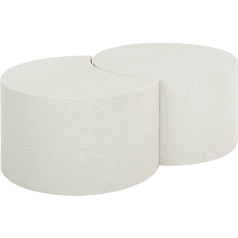 Giga Meubel - Salontafel Rond - Wit Marmer Composiet - 61x61x36cm
