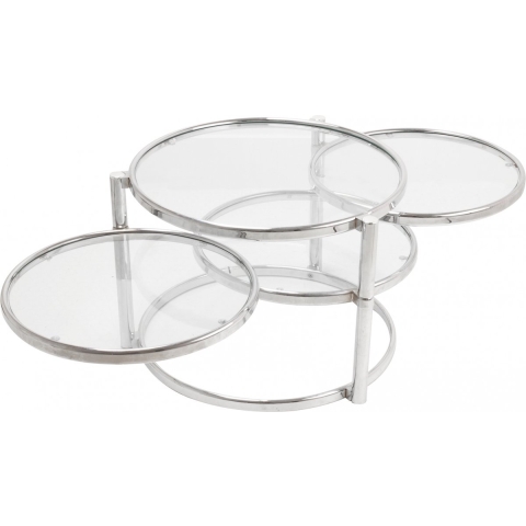Leitmotiv - Tafel Swivel Triple - Glas met Staal, Chroom - 60x60x43cm