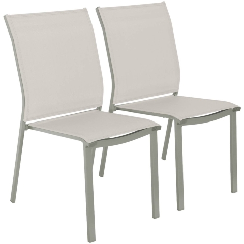 sweeek - Stapelbare tuinstoel van aluminium en textilene (Set van 2)