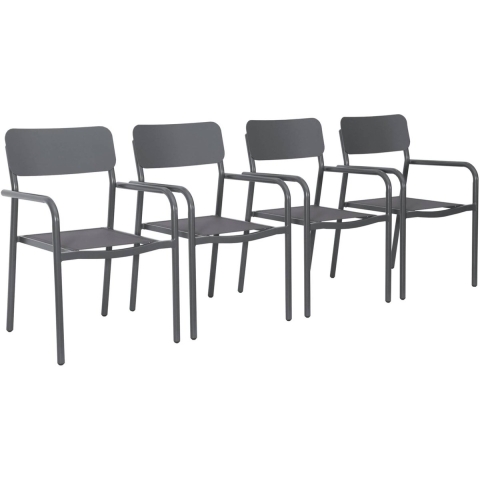 sweeek - Stapelbare tuinstoelen van aluminium en textileen (Set van 4)
