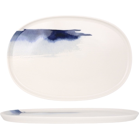 Bonna Serveerschaal - Blue Wave - Porselein - 34 cm - set van 2